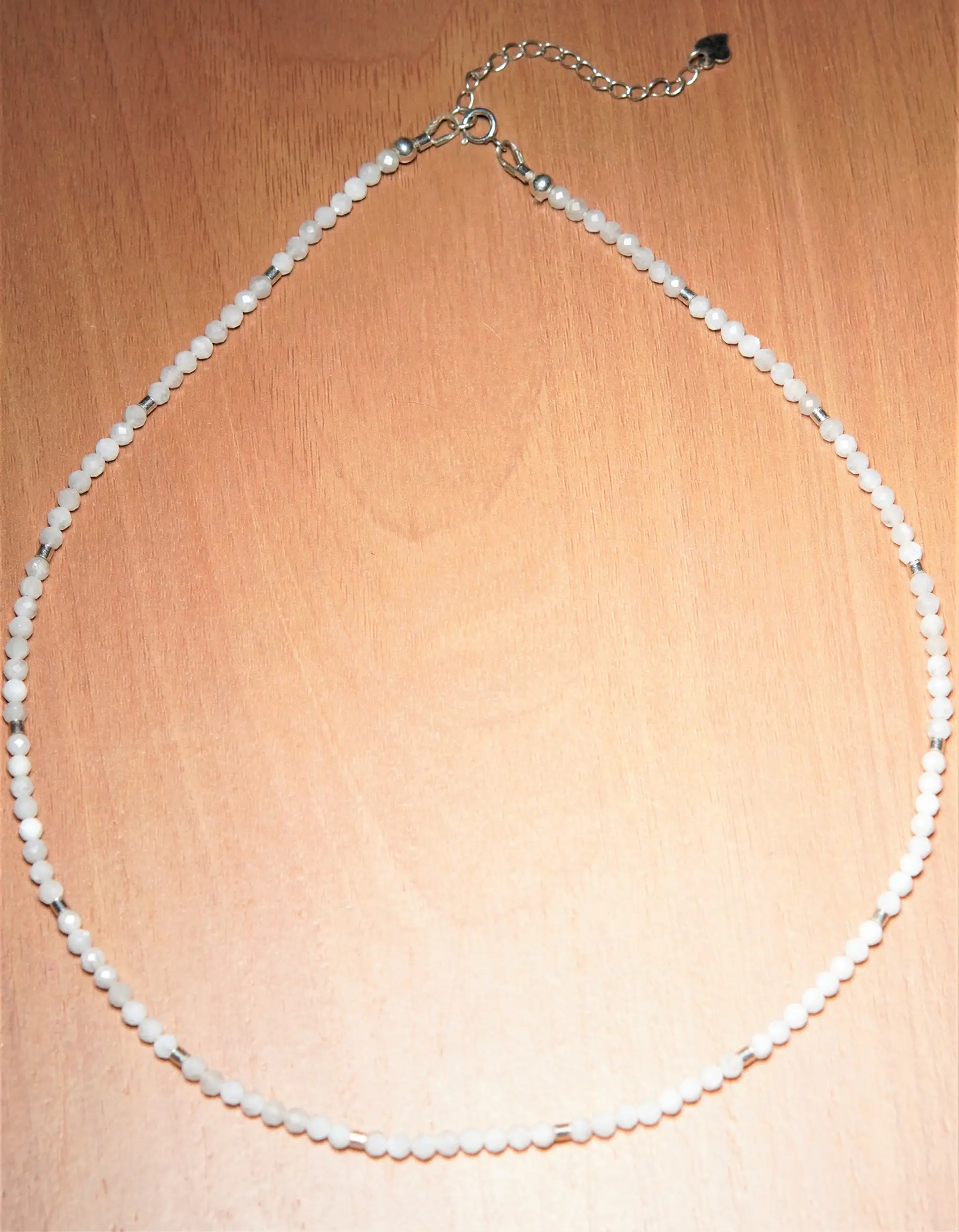 Collar gargantilla Piedra Luna 3mm plata fina 925 Terranova 10