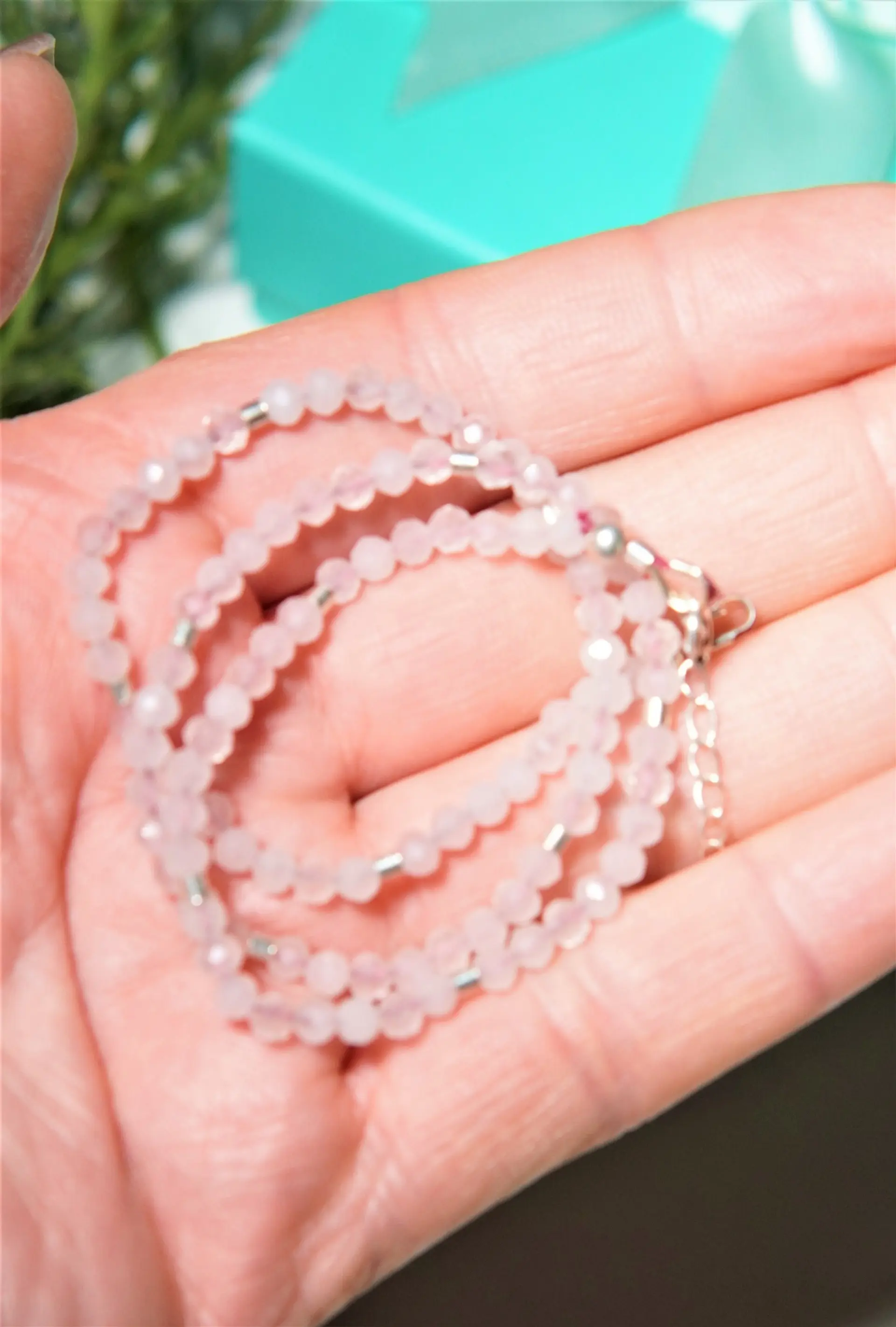Collar gargantilla Cuarzo Rosa 4mm plata fina 925 Terranova 5
