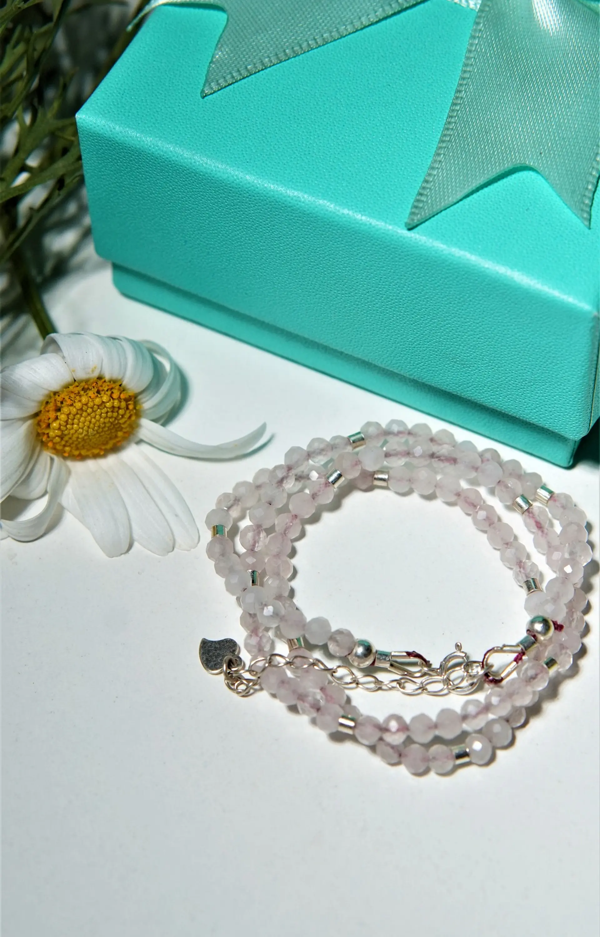 Collar gargantilla Cuarzo Rosa 4mm plata fina 925 Terranova 7