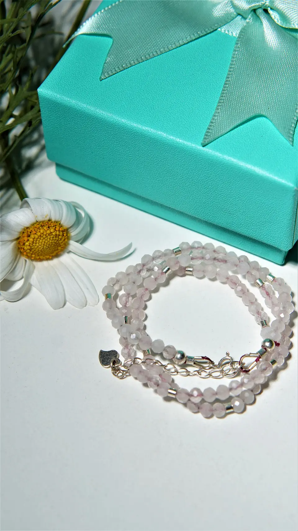Collar gargantilla Cuarzo Rosa 4mm plata fina 925 Terranova 7