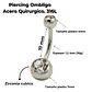 Piercing ombligo navel 10mm acero quirurgico 316L - Miniatura 5