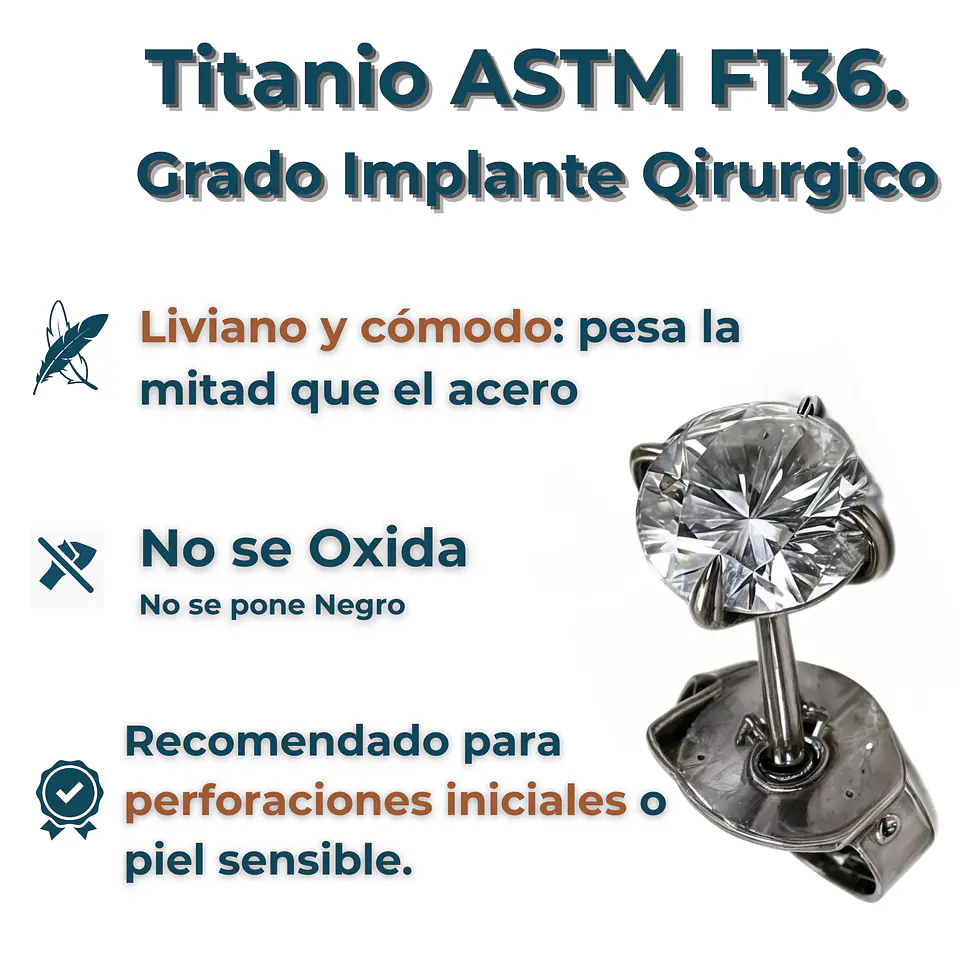 Aro punto de luz 5mm titanio ASTM F136 5