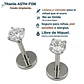 Aros punto de luz 3mm titanio tapa seguridad 20g  - Miniatura 4
