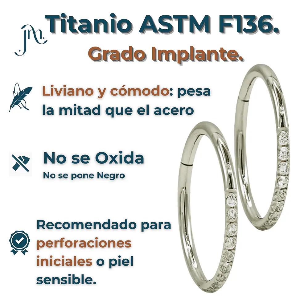 Argollas Emma 8mm 16G Titanio ASTM F136  6
