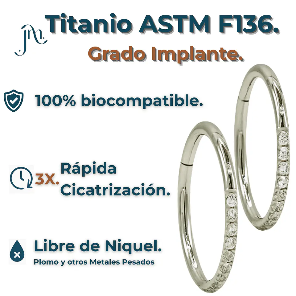 Argollas Emma 8mm 16G Titanio ASTM F136  5