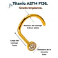 Piercing Nariz Nostril Tipo S Titanio ASTM F136 20G · Zirconia 2mm · Chapado en Oro 18k - Miniatura 2