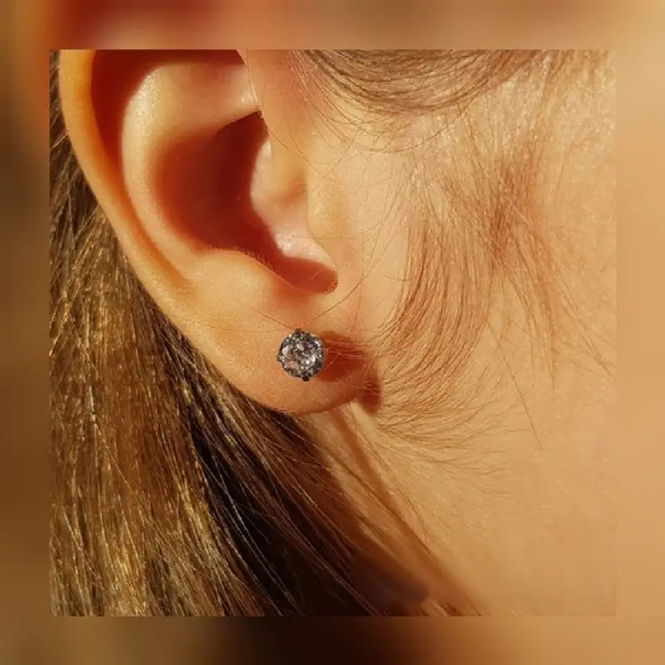 Aros puntos de luz Hipoalergénicos Distintas figuras Zirconia Blanco 5mm 12