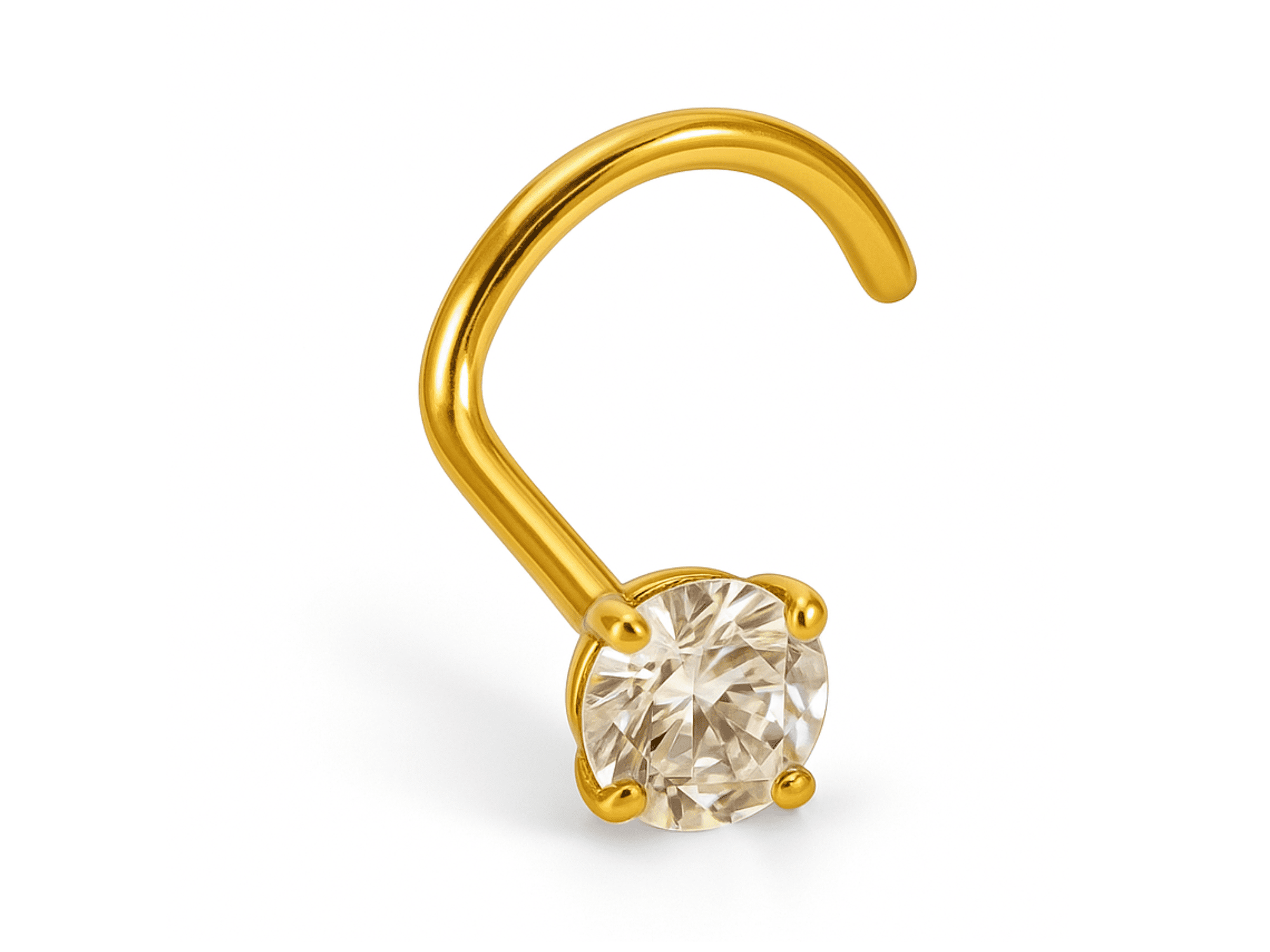 Piercing tipo S nostril 3mm titanio ASTM F136 chapado en oro 18k 1