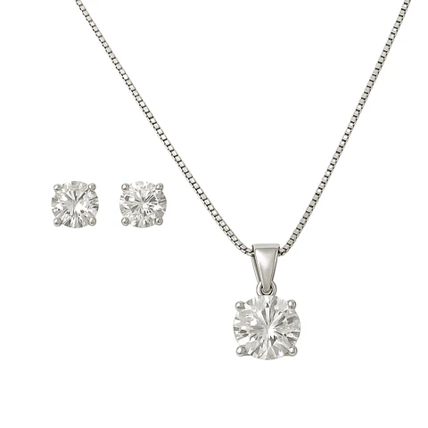 Set Conjunto Cadena Veneciana Aro Punto De Luz Plata Sublime