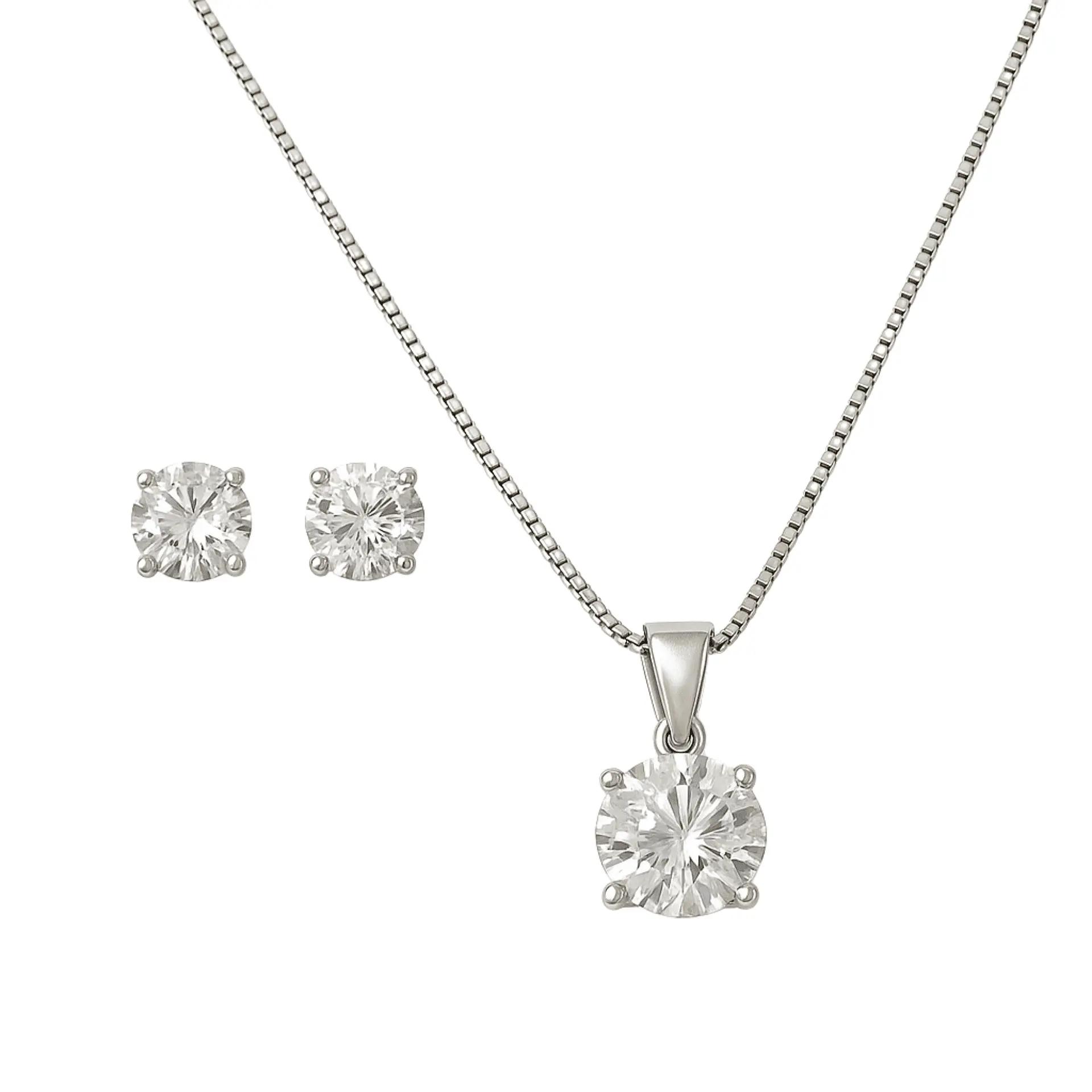 Set Conjunto Cadena Veneciana Aro Punto De Luz Plata Sublime 1
