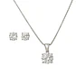 Set Conjunto Cadena Veneciana Aro Punto De Luz Plata Sublime - Miniatura 1