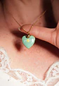 Relicario corazon MAMA turquesa chapado en oro 18k - Miniatura 7