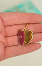 Relicario corazon MAMA burdeos chapado en oro 18k - Miniatura 5