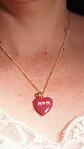 Relicario corazon MAMA burdeos chapado en oro 18k - Miniatura 3