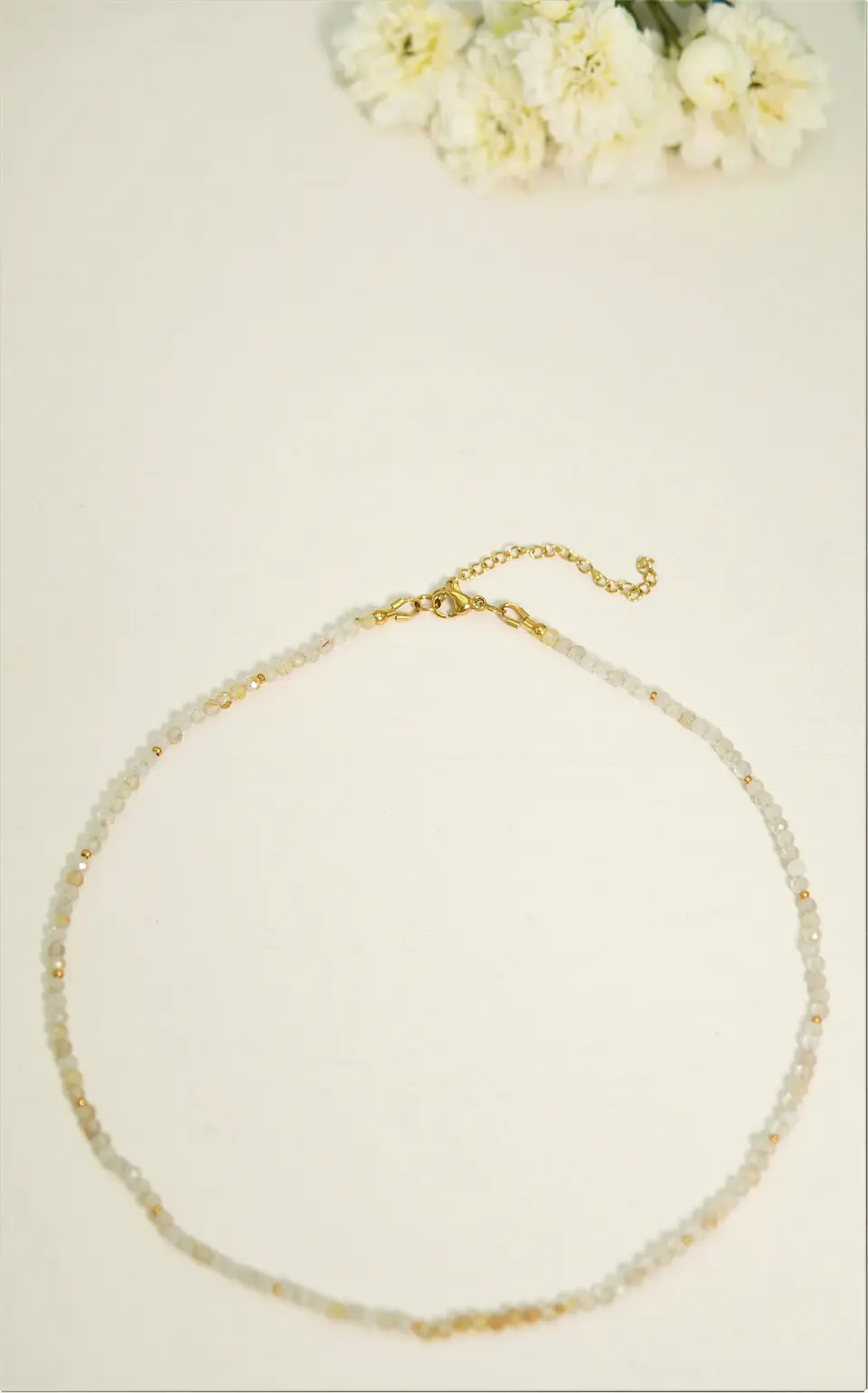 Collar gargantilla Citrino 4mm chapado en oro 18k Terranova 9