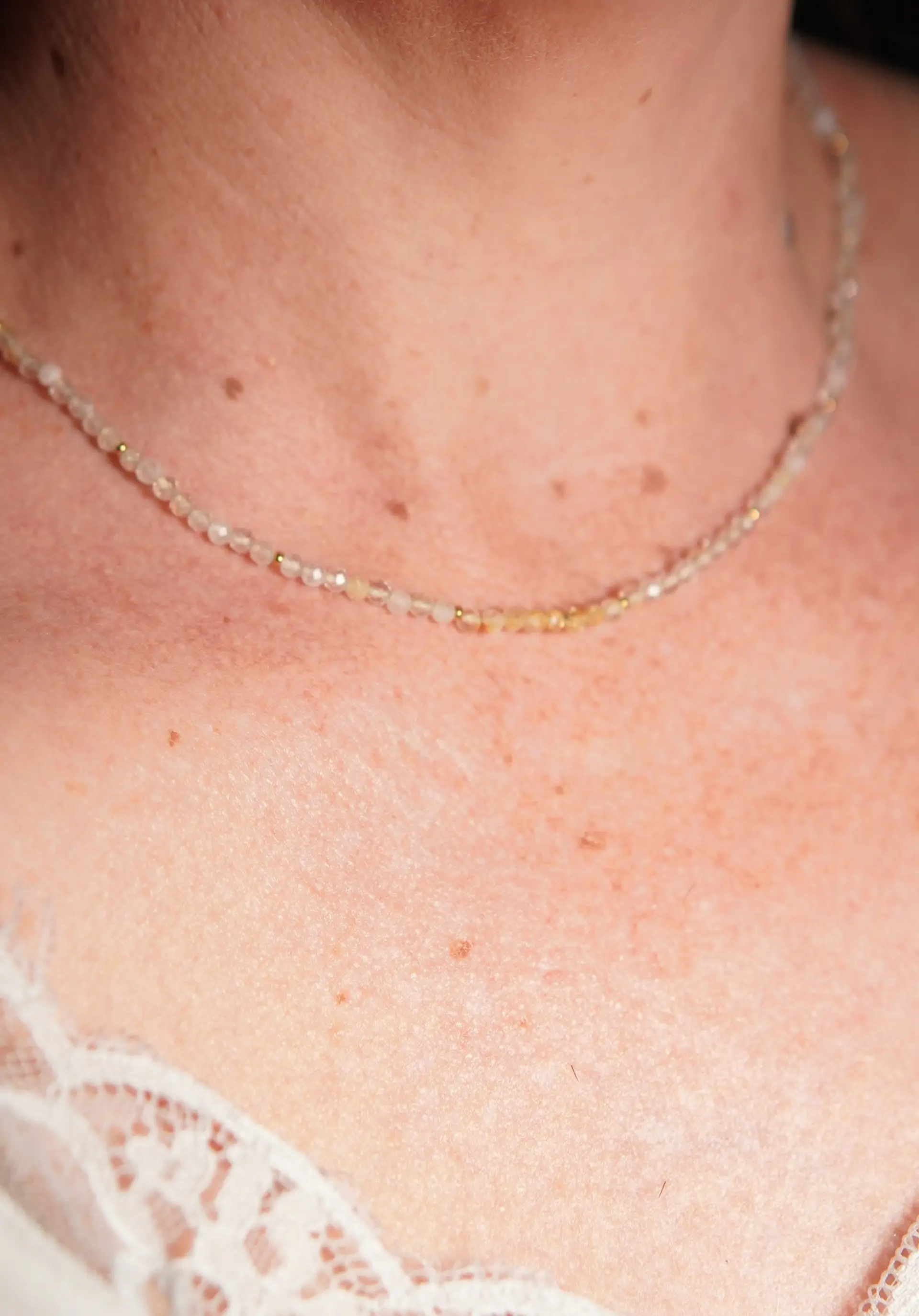 Collar gargantilla Citrino 4mm chapado en oro 18k Terranova 7