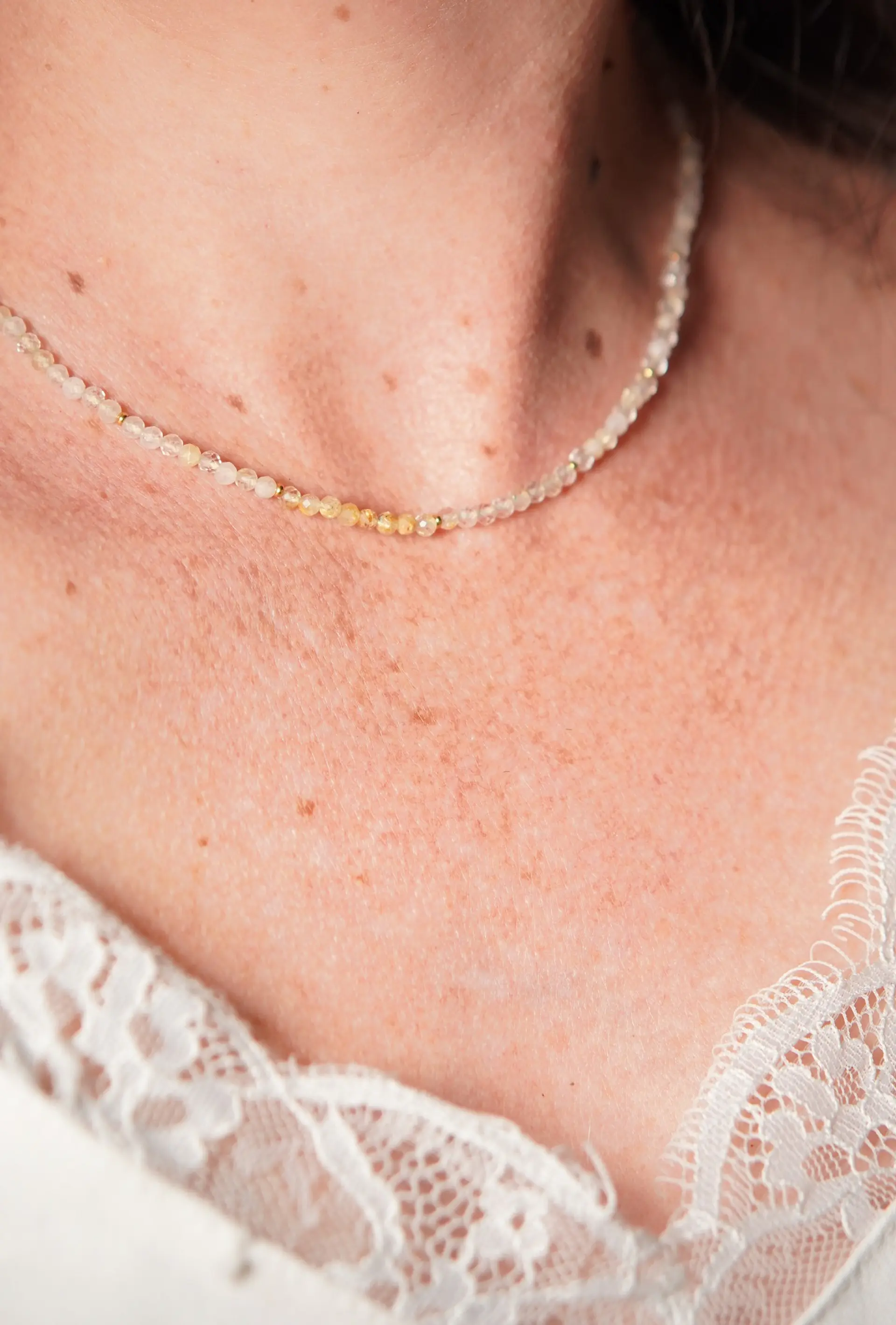 Collar gargantilla Citrino 4mm chapado en oro 18k Terranova 3