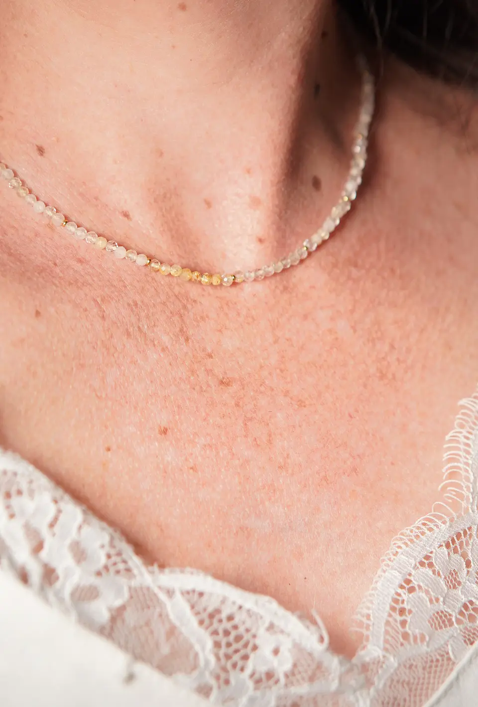 Collar gargantilla Citrino 4mm chapado en oro 18k Terranova 3