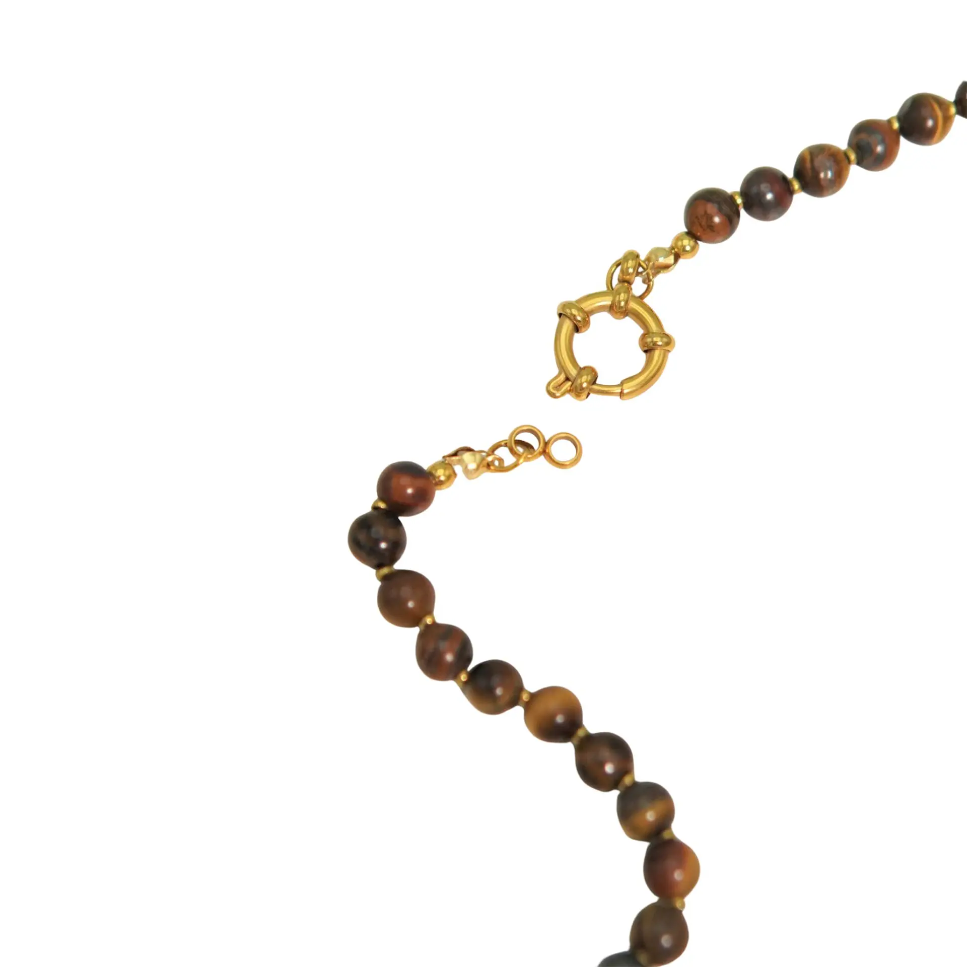 Collar gargantilla ojo de tigre 6mm chapado en oro 18k Terranova 6