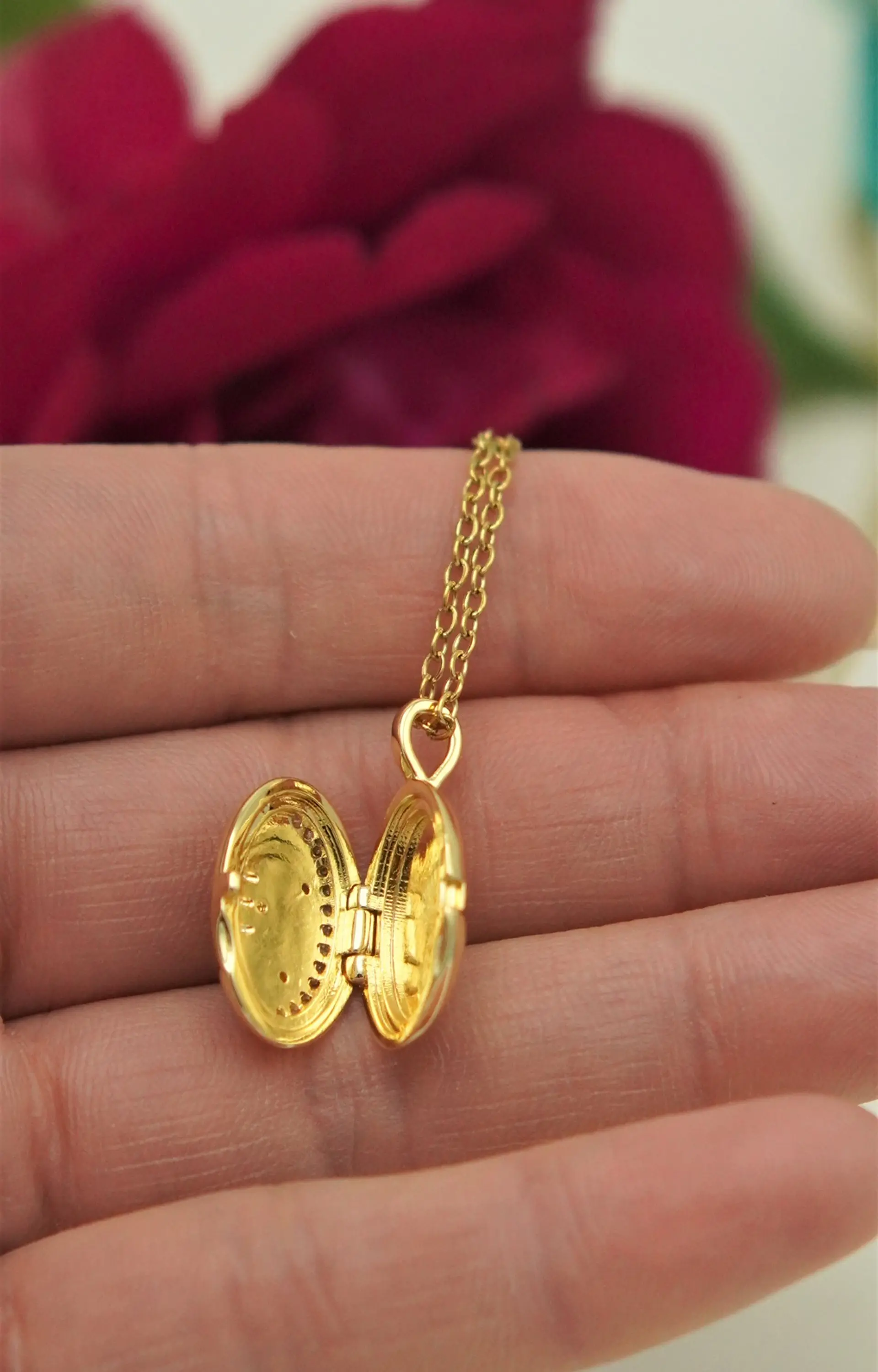 Relicario Lilian luna estrella zirconias Chapado en oro 18k 5