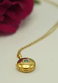 Relicario Alicia cierre magnetico zirconia verde chapado en oro 18k - Miniatura 9