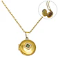Relicario Alicia cierre magnetico zirconia verde chapado en oro 18k - Miniatura 1