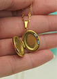 Relicario Dalia magnetico punto de luz chapado en oro 18k - Miniatura 5