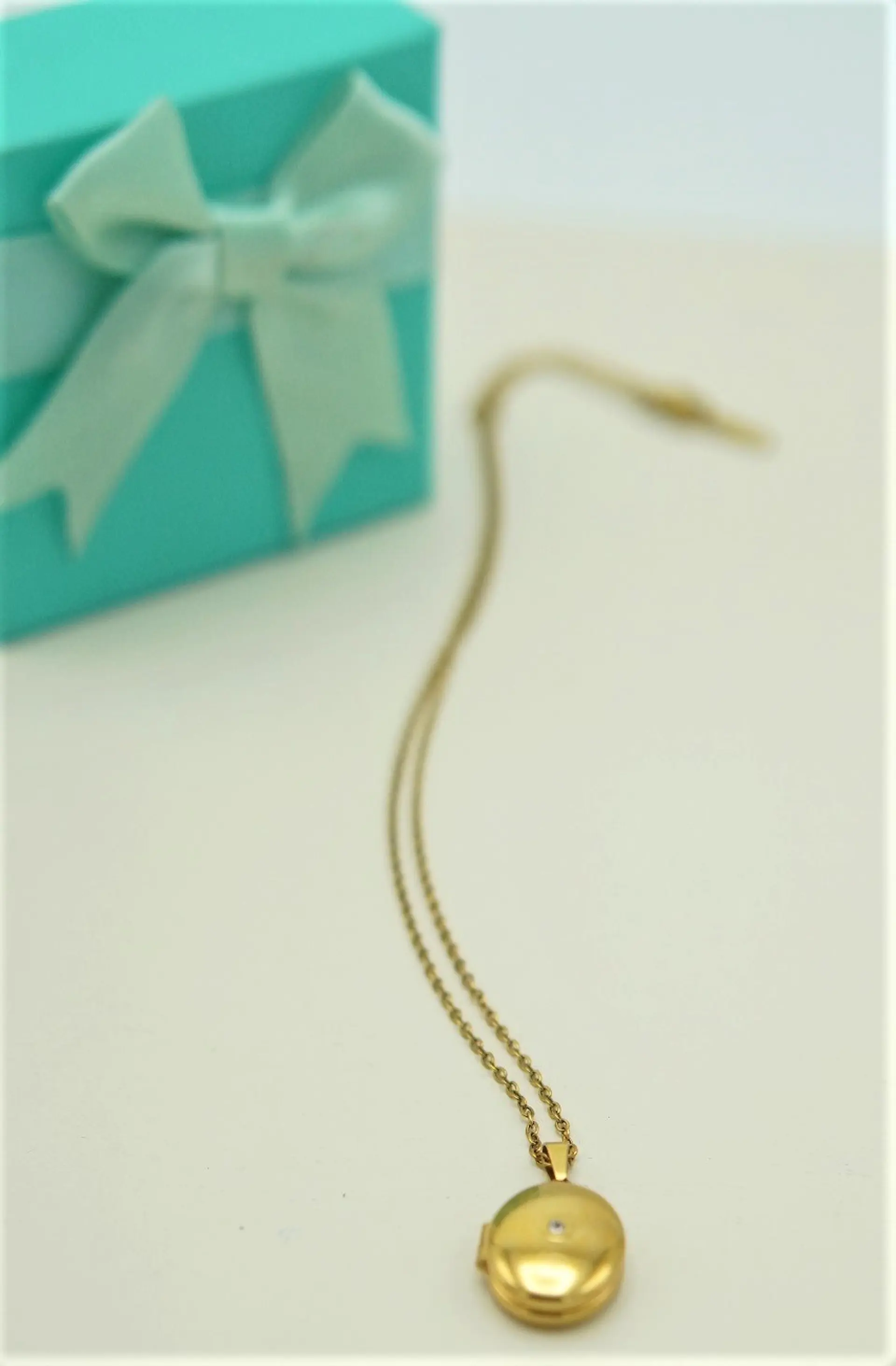 Relicario Dalia magnetico punto de luz chapado en oro 18k 2