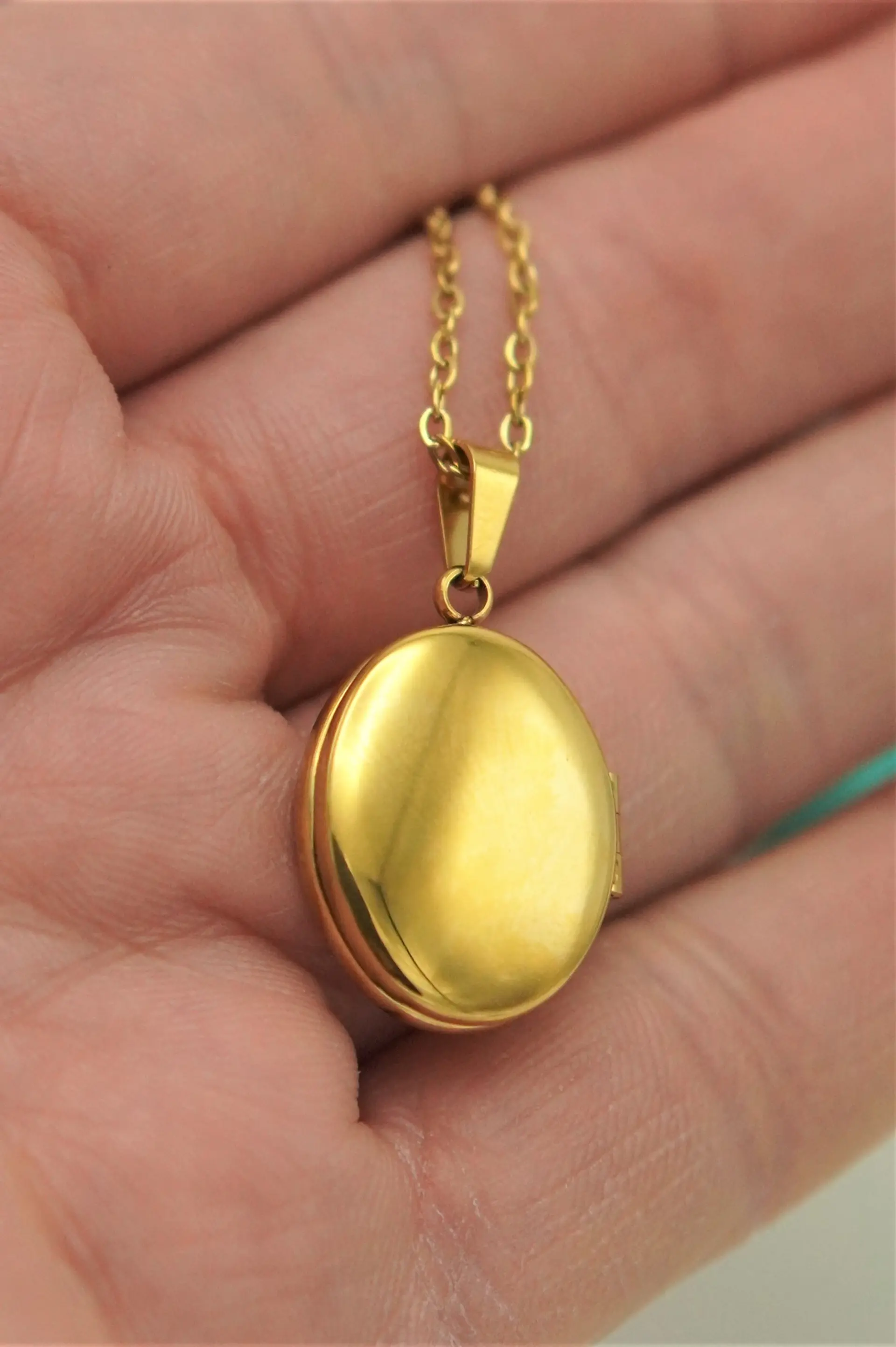 Relicario Dalia magnetico punto de luz chapado en oro 18k 10
