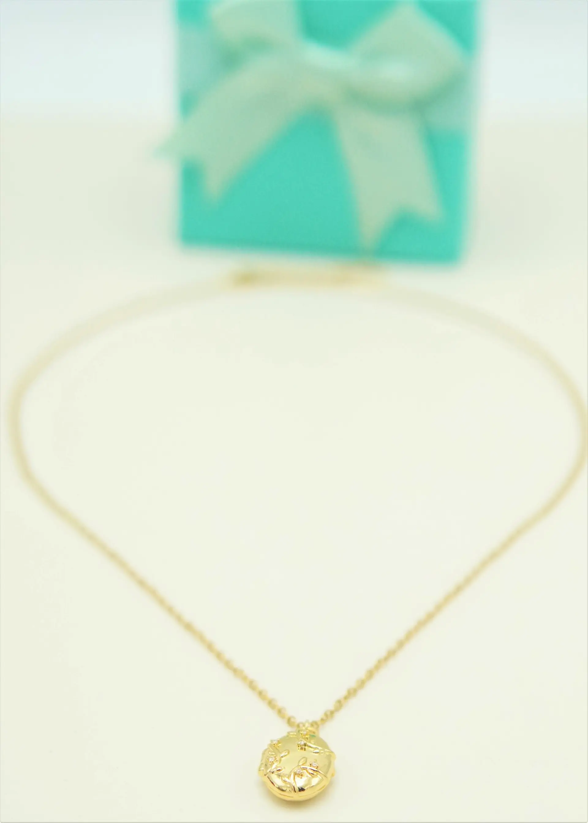 Relicario hiedras zirconias chapado en oro 18k 7