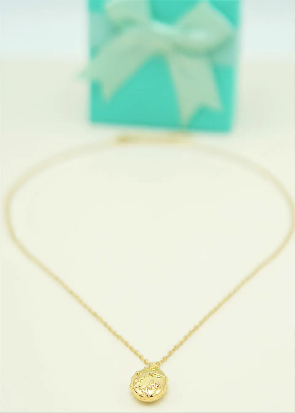 Relicario hiedras zirconias chapado en oro 18k 7