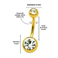 Piercing ombligo navel 14G 10mm Titanio ASTM 136 chapado en oro 18k - Miniatura 3