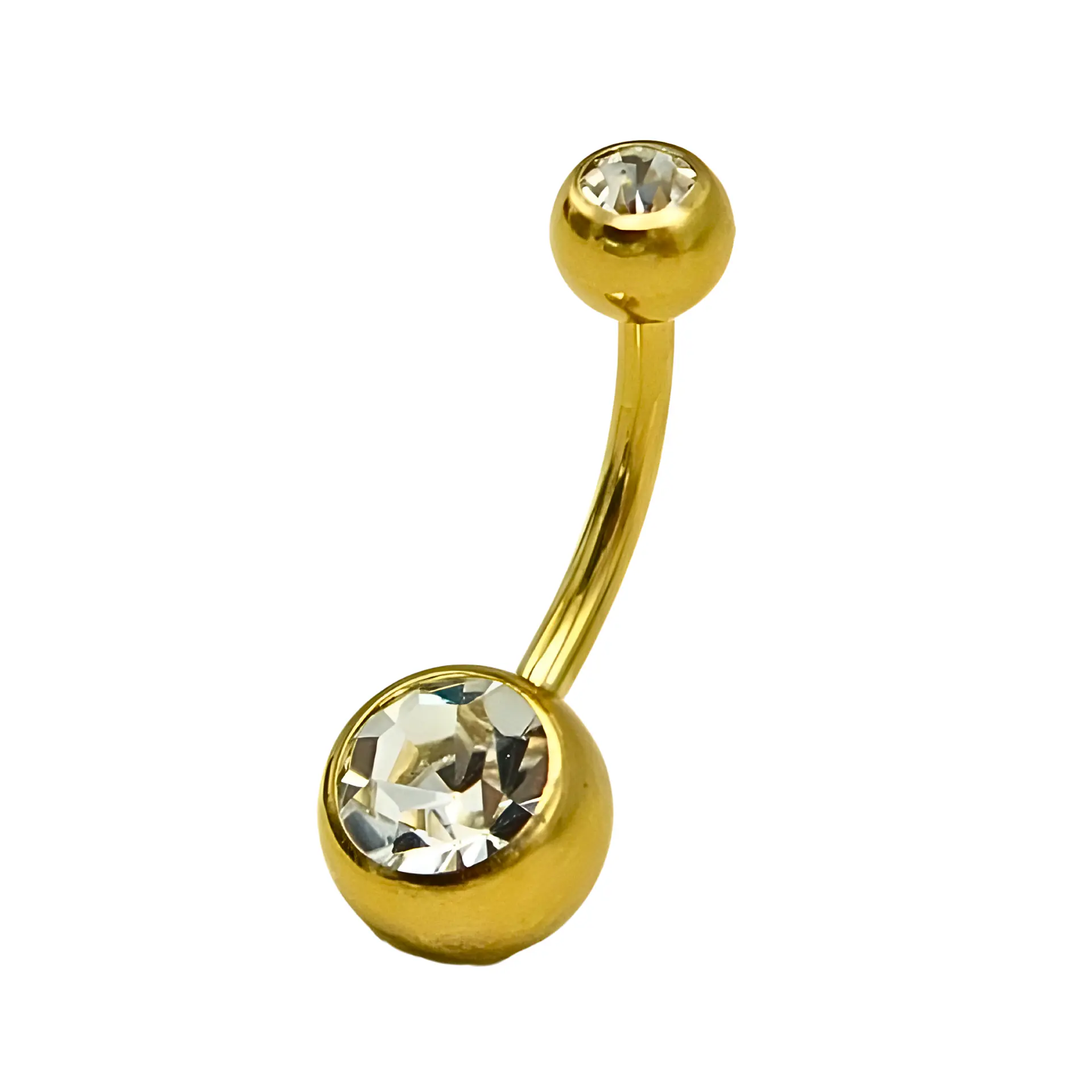 Piercing ombligo navel 14G 10mm Titanio ASTM 136 chapado en oro 18k 9