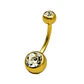 Piercing ombligo navel 14G 10mm Titanio ASTM 136 chapado en oro 18k - Miniatura 9