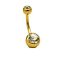 Piercing ombligo navel 14G 10mm Titanio ASTM 136 chapado en oro 18k - Miniatura 5