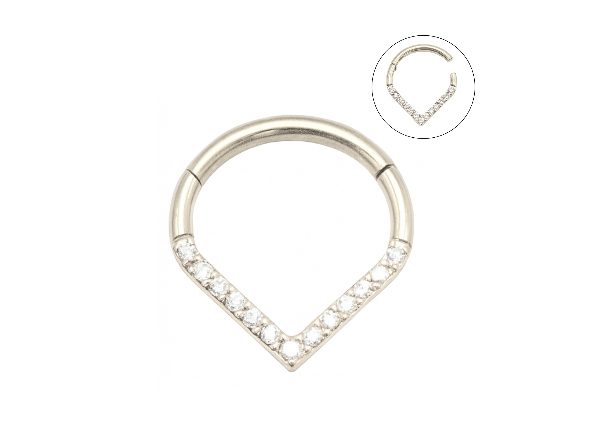 Piercing Septum 10mm Tragus F136 Titanio Lagrima Circonio 1