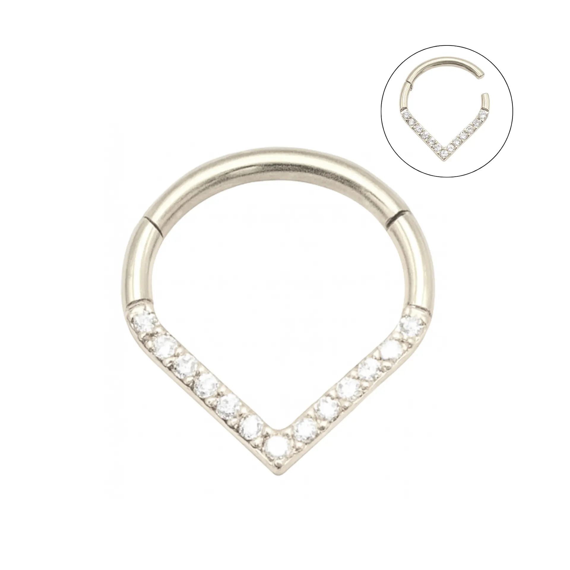 Piercing Septum 10mm Tragus F136 Titanio Lagrima Circonio 1