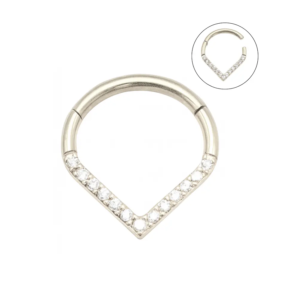 Piercing Septum 10mm Tragus F136 Titanio Lagrima Circonio 1