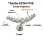 Piercing Labret Lucilla Astm F136 Titanio Zirconia 6mm - Miniatura 6