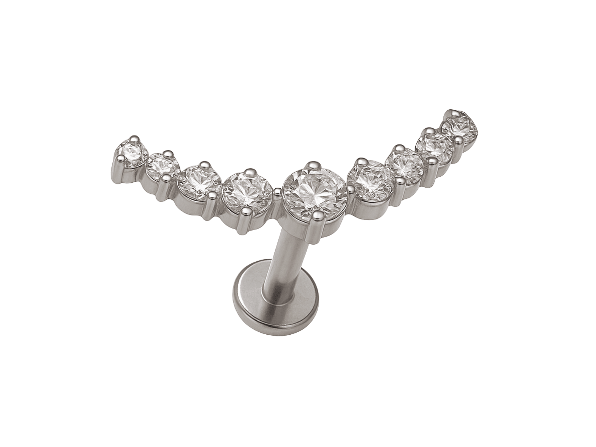 Piercing Labret Astm F136 Titanio Zirconia Trepador 1