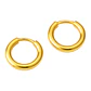 Argollas Lisas Aura 6mm Aros Titanio Astm F136 Chapada En Oro 18k - Miniatura 2