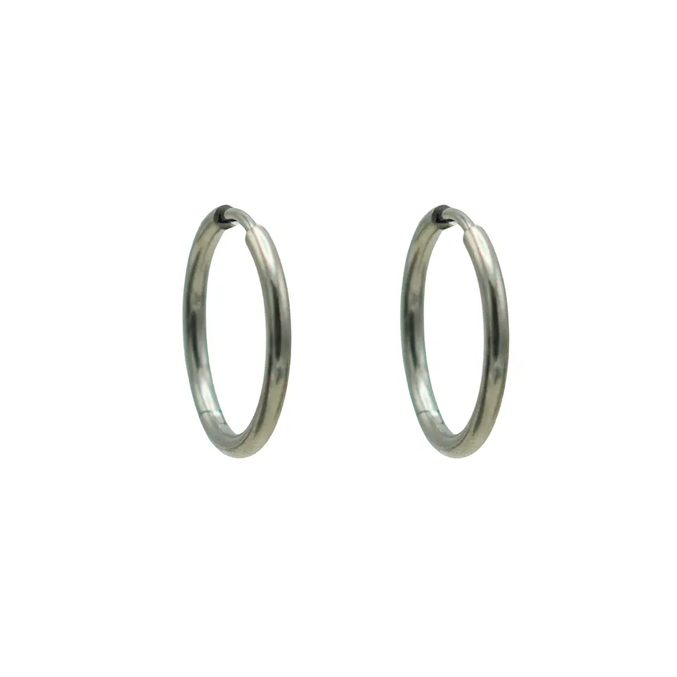 Argollas finas lisas aura 16mm Titanio ASTM F136 9
