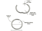 Argollas finas lisas 16mm Titanio ASTM F136 - Miniatura 4
