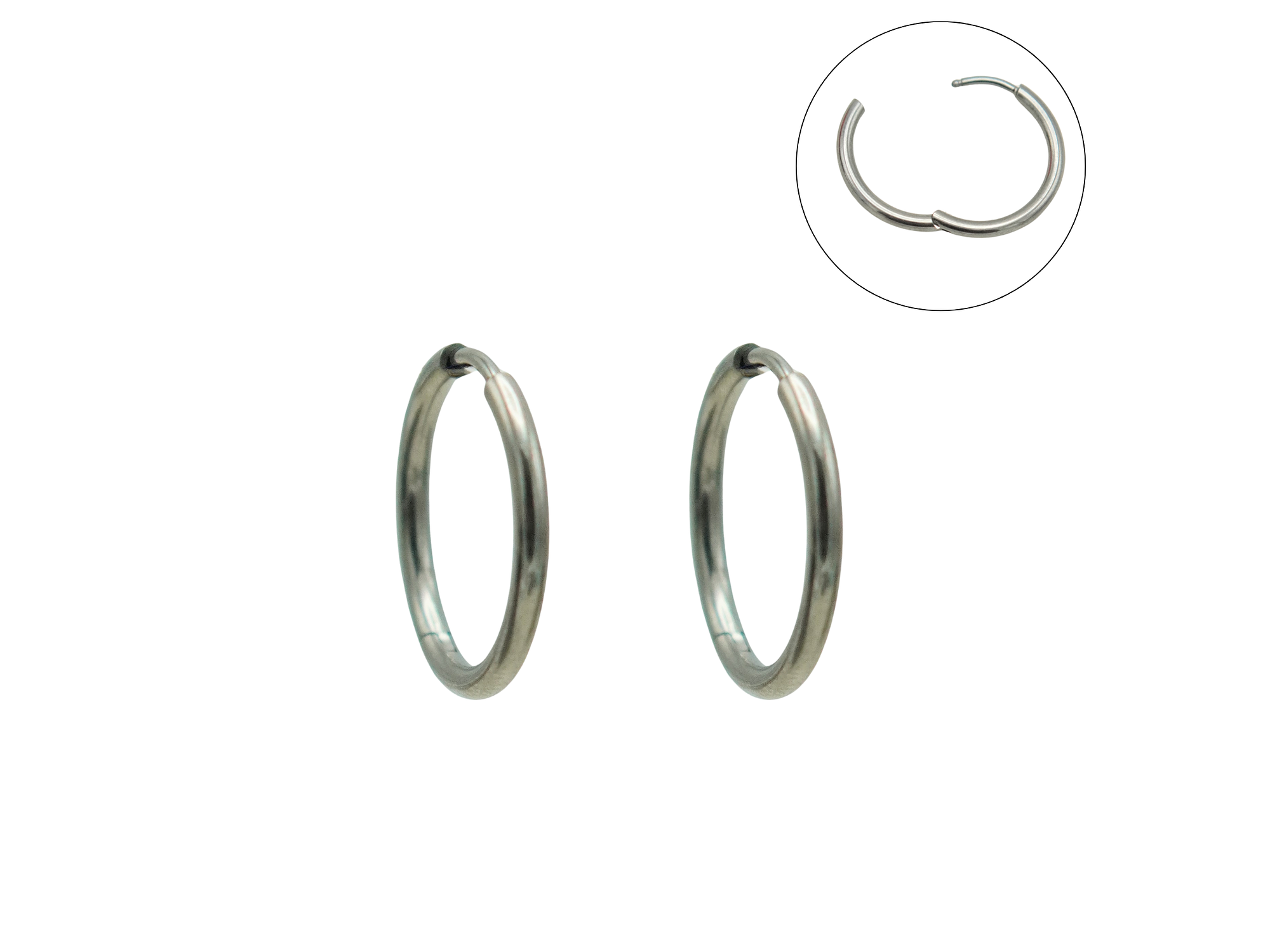 Argollas finas lisas 16mm Titanio ASTM F136 1