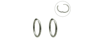 Argollas finas lisas 16mm Titanio ASTM F136