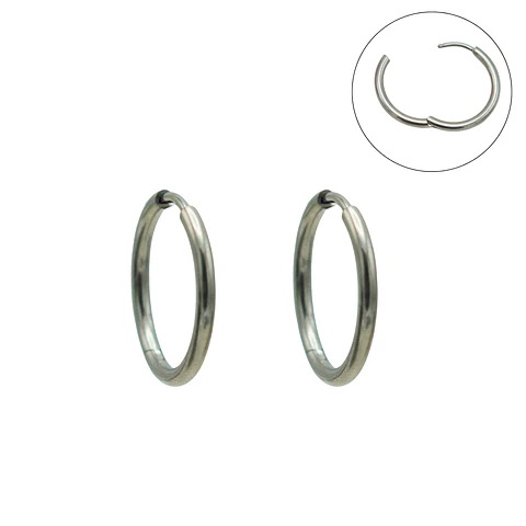 Argollas finas lisas aura 16mm Titanio ASTM F136