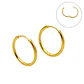 Argollas lisas Aura 14mm chapadas en oro 18k titanio ASTM F136 - Miniatura 1