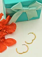 Argollas lisas Aura 14mm chapadas en oro 18k titanio ASTM F136 - Miniatura 2