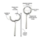 Argollas largas plateadas Zora 10mm  titanio ASTM F136 - Miniatura 4