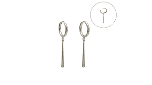 Argollas largas plateadas Zora 10mm  titanio ASTM F136